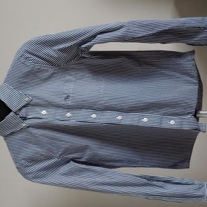 [S] A&F Navy Stripe Shirt